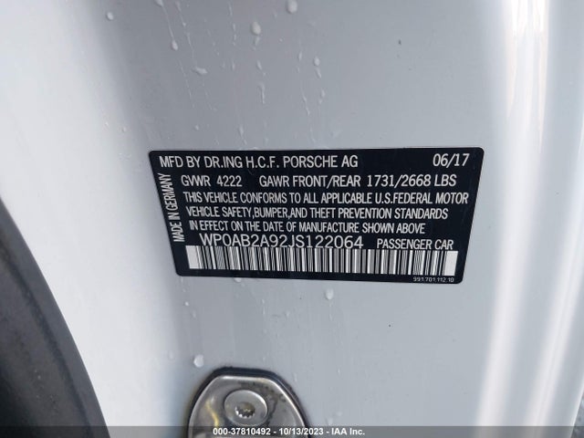 2018 PORSCHE 911 WP0AB2A92JS122064 Photo 8