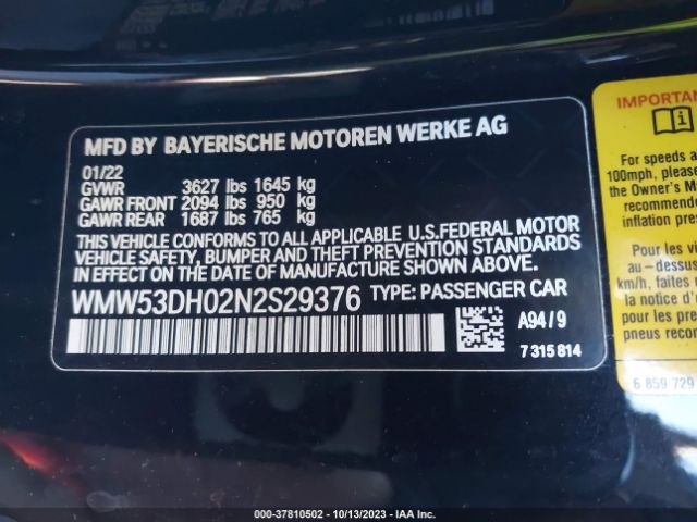 2022 MINI HARDTOP 2 DOOR WMW53DH02N2S29376 Photo 8