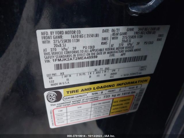 1FMJK2AT2MEA45559 Ford Expedition Max Limited