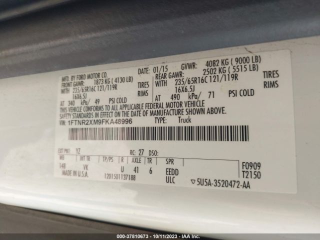 1FTNR2XM9FKA48996 Ford TRANSIT CARGO VAN