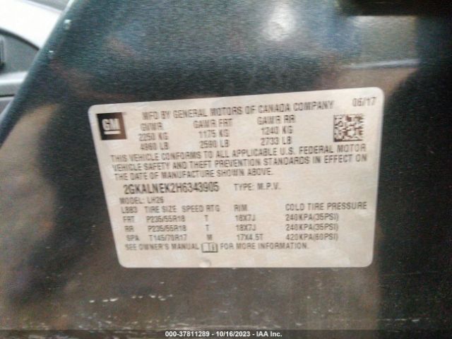 2GKALNEK2H6343905 GMC Terrain Sle
