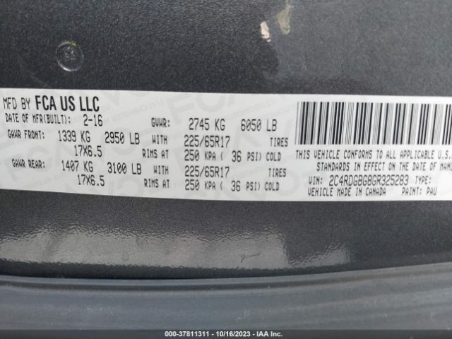 2C4RDGBG8GR325283 Dodge Grand Caravan Se
