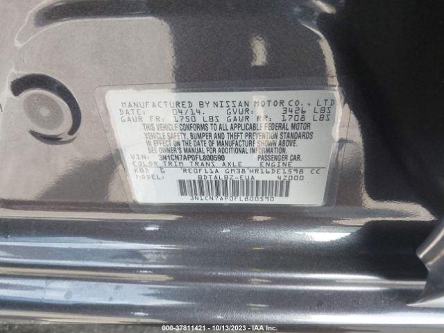 3N1CN7AP0FL800590 Nissan VERSA SV