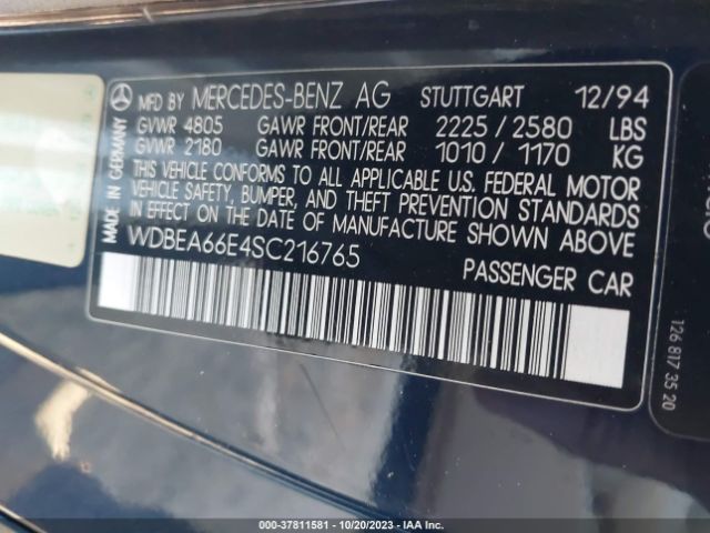 1995 MERCEDES-BENZ E WDBEA66E4SC216765 Photo 8