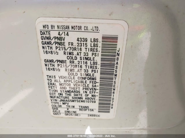 Nissan Rogue Select S 2014 JN8AS5MT5EW610789 Image 9
