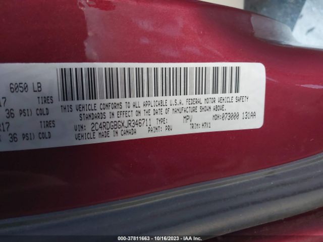 2C4RDGBGXJR346711 Dodge Grand Caravan Se