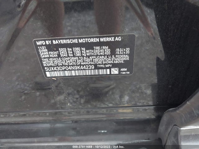 BMW X3 Sdrive30i 2022 5UX43DP04N9K44239 Image 9