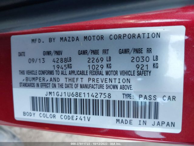 JM1GJ1U68E1142758 Mazda Mazda6 I Sport