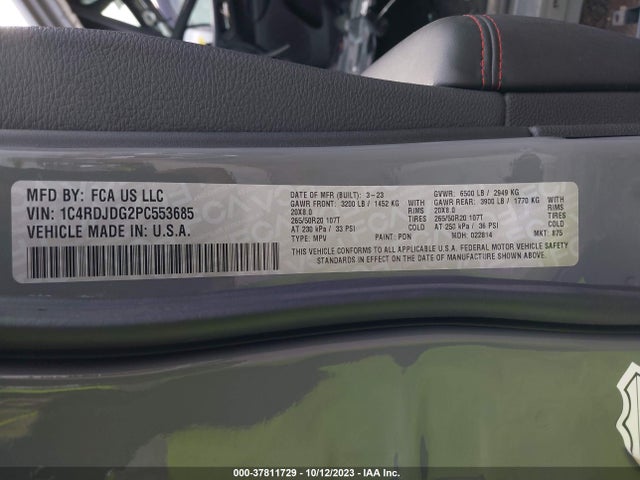 Dodge Durango Gt Launch Edition 2023 1C4RDJDG2PC553685 Image 9