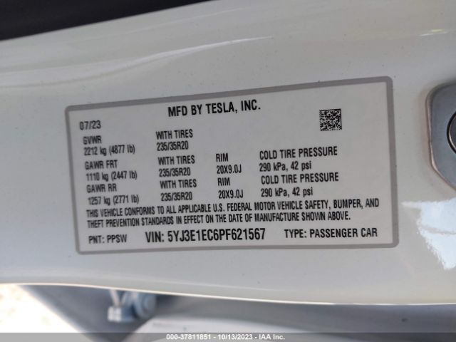 5YJ3E1EC6PF621567 Tesla Model 3 Performance