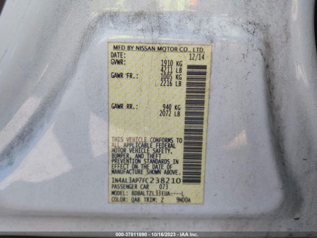 1N4AL3AP7FC238210 Nissan Altima 2.5 Sl