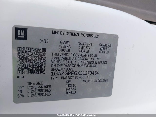Chevrolet Express Passenger Lt 2018 1GAZGPFGXJ1270454 Image 9