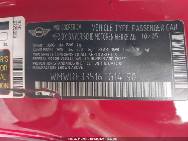 2006 MINI COOPER WMWRF33516TG14190 Photo 8