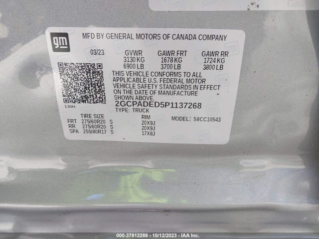 2GCPADED5P1137268 Chevrolet l84