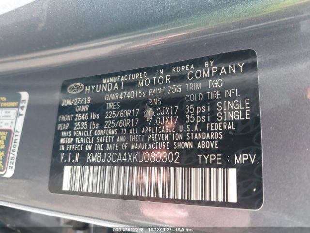 KM8J3CA4XKU080302 Hyundai Tucson Value