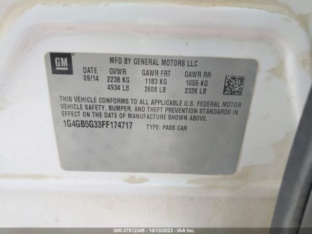 1G4GB5G33FF174717 Buick Lacrosse Leather