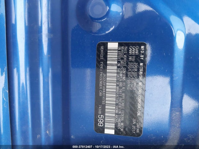 Mitsubishi LANCER ES 2017 JA32U2FU0HU014793 Image 9