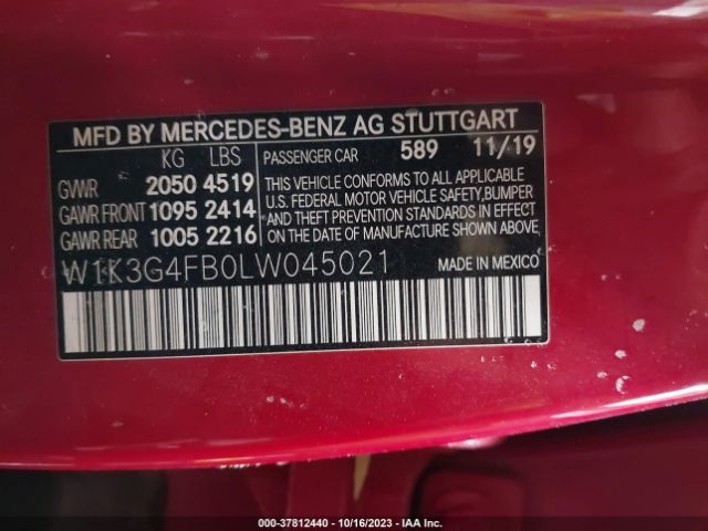 W1K3G4FB0LW045021 Mercedes-Benz A 220 4matic