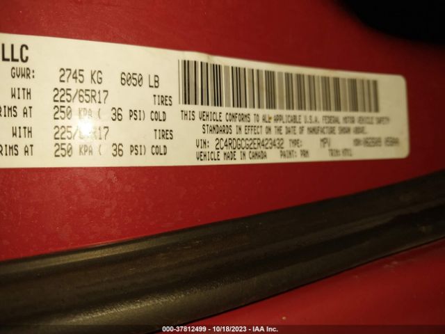 2C4RDGCG2ER423432 Dodge Grand Caravan Sxt