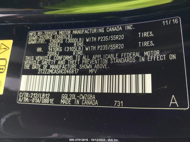 Lexus RX 350 2017 2T2ZZMCA5HC046817 Image 9