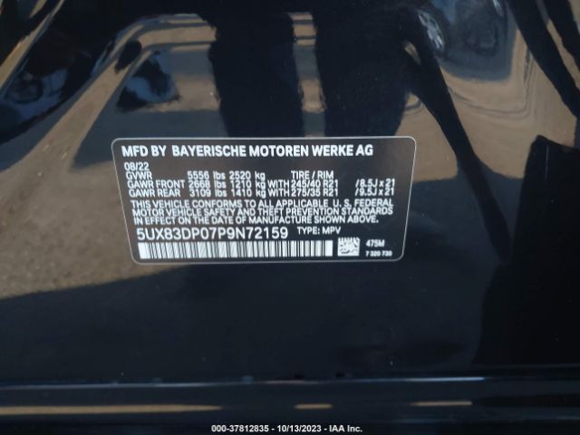 5UX83DP07P9N72159 BMW X3 M40i