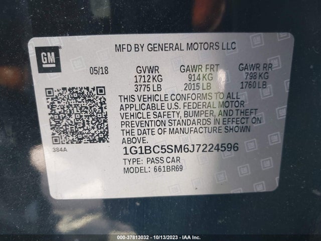 Chevrolet CRUZE LS 2018 1G1BC5SM6J7224596 Image 9