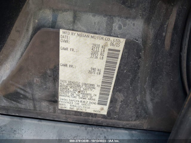 2015 NISSAN ALTIMA 2.5 SV/2.5/2.5 S/2.5 SL VIN: 1N4AL3AP1FN882306