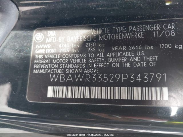 2009 BMW 3 SERIES WBAWR33529P343791 Photo 8