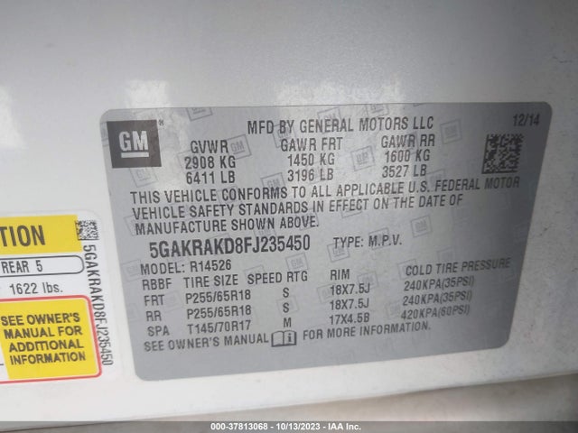 5GAKRAKD8FJ235450 Buick Enclave Convenience