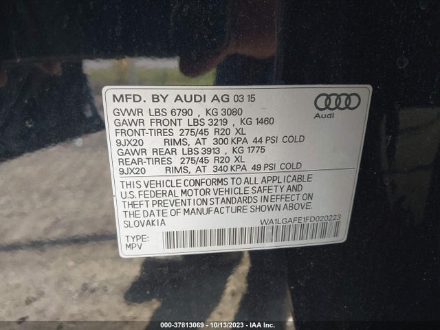 WA1LGAFE1FD020223 Audi Q7 3.0t Premium Plus