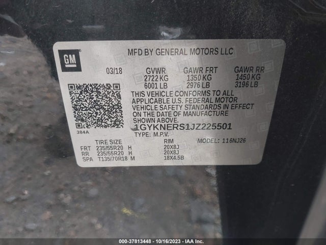 1GYKNERS1JZ225501 Cadillac Xt5 Premium Luxury Fwd