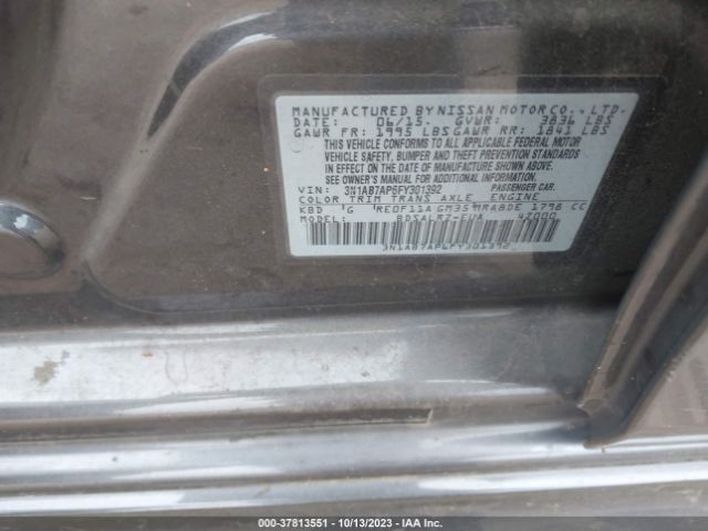 3N1AB7AP6FY301392 Nissan SENTRA SR