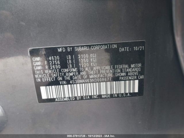 4S3BWAN69N3008677 Subaru Legacy Limited