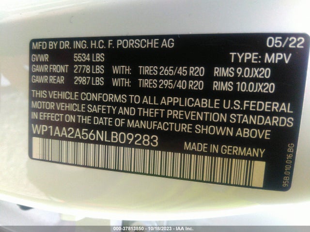 2022 PORSCHE MACAN WP1AA2A56NLB09283 Photo 8