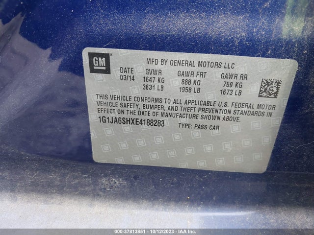 Chevrolet SONIC LS 2014 1G1JA6SHXE4188283 Image 9