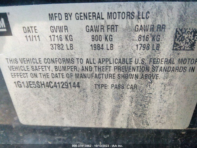2012 CHEVROLET SONIC 1G1JE5SH4C4129144 Photo 8