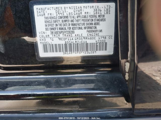 3N1AB7AP5FY236289 Nissan Sentra Sr/sl/s/sv/fe+ S