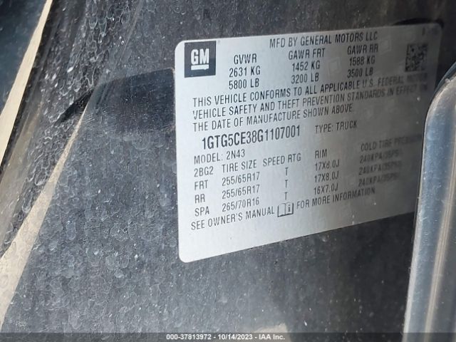 1GTG5CE38G1107001 GMC CANYON SLE