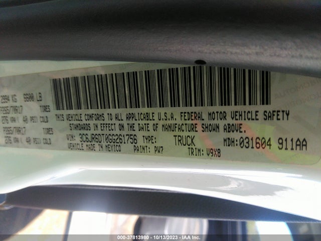 3C6JR6DT0GG261756 RAM 1500 Tradesman