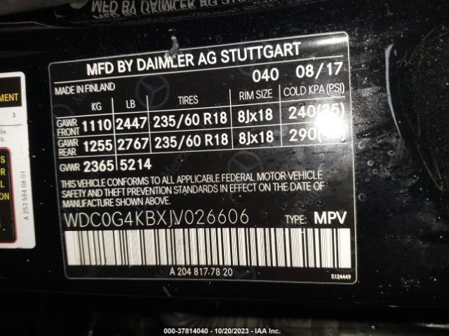 WDC0G4KBXJV026606 Mercedes-Benz Glc Glc 300