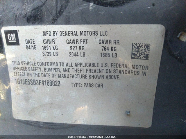 Chevrolet SONIC LTZ 2015 1G1JE6SB3F4188823 Image 9