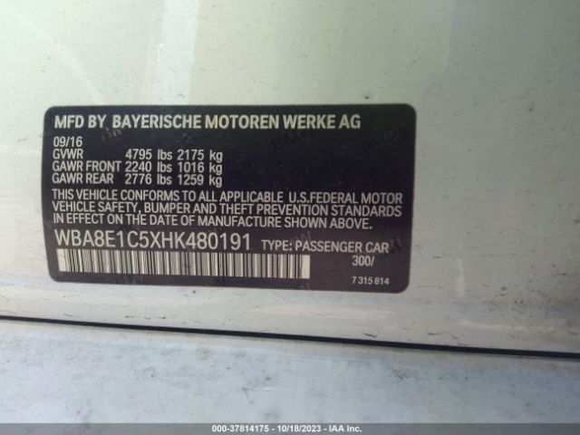 WBA8E1C5XHK480191 BMW 330e Iperformance