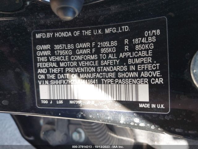 SHHFK7H23JU411641 Honda Civic Hatchback Lx
