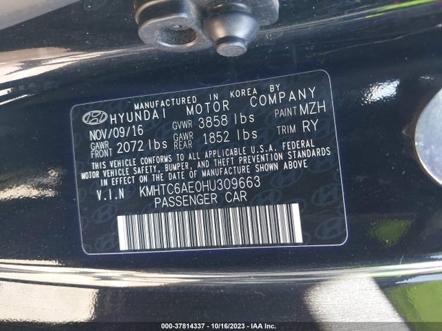 Hyundai Veloster Turbo 2017 KMHTC6AE0HU309663 Image 9