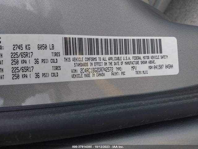 2013 CHRYSLER TOWN & COUNTRY TOURING VIN: 2C4RC1BG2DR742572