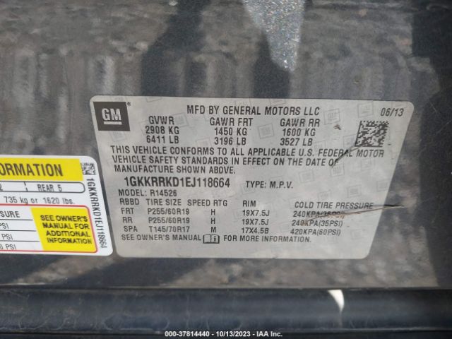 1GKKRRKD1EJ118664 GMC Acadia Slt-1