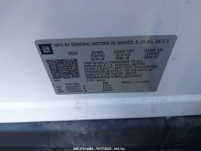 Chevrolet EQUINOX LS 2019 3GNAXSEV6KL152443 Image 9
