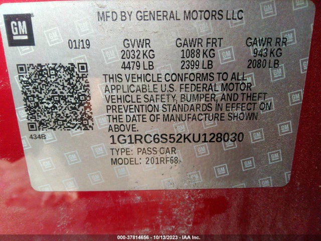 Chevrolet VOLT LT 2019 1G1RC6S52KU128030 Image 9