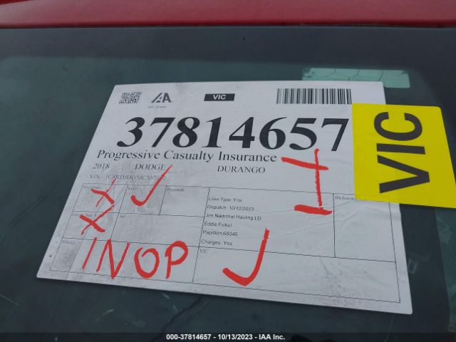 1C4RDJDG5JC307592 Dodge DURANGO GT
