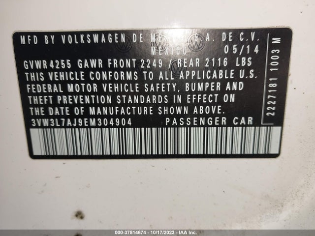 3VW3L7AJ9EM304904 Volkswagen Jetta Sedan Tdi W/premium/nav